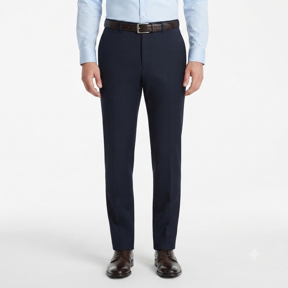 Roundtree & Yorke Gold Label Pants Mens 46x30 Navy Blue Supima Cotton Dress